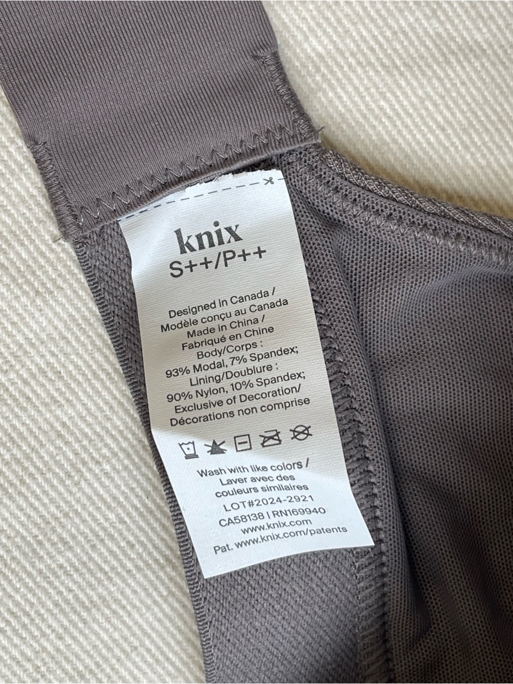 Knix Logo Rib Modal Bra Grey - Picture 8 of 12